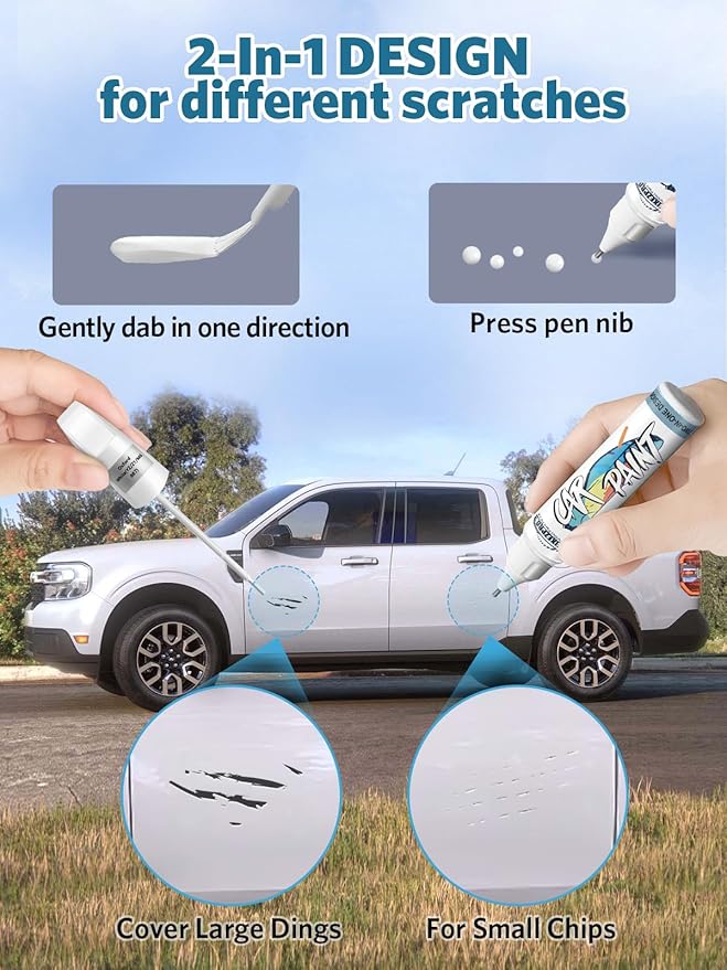 Tuxedo Black(UH) Touch Up Paint for Ford, Car Paint Scratch Repair Remover Pen Color Exact Match, Quick and Easy Fix Automotive Chips and Nicks Scuff