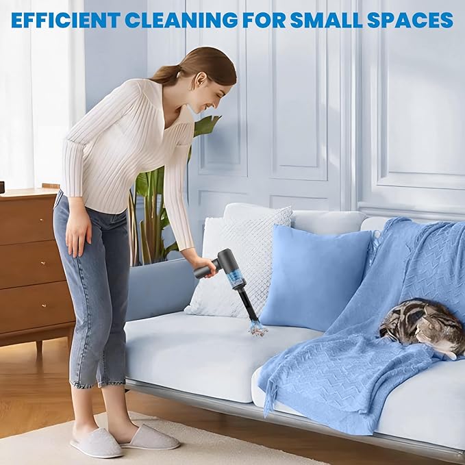 90° Foldable Car Vacuum Portable Cordless 16000PA Suction, 4-in-1 Mini Vacuum Cleaner with Brushless Motor, Handheld Vacuum for Car, Home,Office