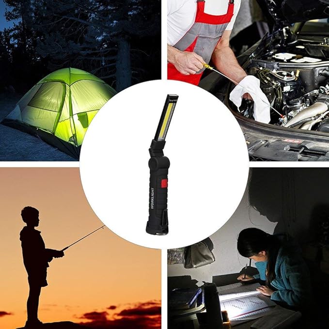 LED Work Light Rechargeable, OTYTY Portable Work Lights with Magnetic Base, 5 Modes, Hanging Hook and Water-Resistant Magnetic LED Light for Car Repair, Emergency Use (2 Pack)