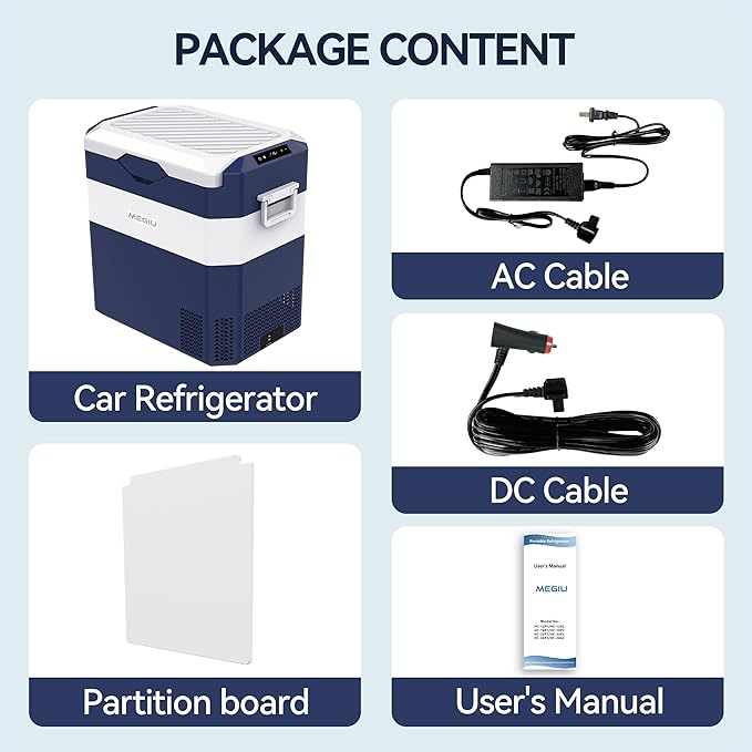 Car Fridge Portable 12V Refrigerator 45 Quart 12 Volt Freezer Compressor Cooler 12V/24V DC 110～240 V AC for Truck Van RV Camper SUV and Home Use