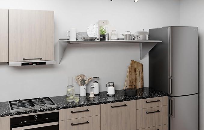 AmGood 60" Long X 24" Deep Stainless Steel Wall Shelf | NSF Certified | Appliance & Equipment Metal Shelving | Kitchen, Restaurant, Garage, Laundry, Utility Room