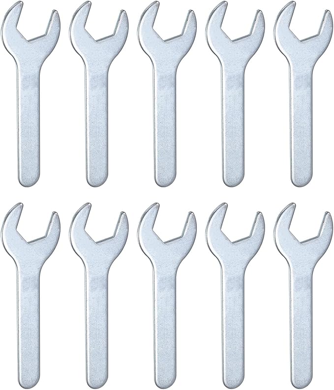 HARFINGTON 10pcs Small Wrench Open End Wrench 22x126x2.8mm Metric U-Shaped Single Open Ended Spanner Super Thin Small Flat Head Galvanizing Wrench for Automotive Repair Furniture Assembly
