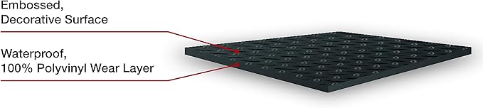 G-Floor Garage Flooring 5' x 10' Midnight Black Ribbed Channel Vinyl Protector Mat - Industrial Strength for Home or Commercial Use