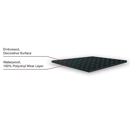 G-Floor Large Coin Pattern Vinyl Garage Floor Protector Mat (8'6" x 24', Midnight Black), Extremely Durable, Waterproof Parking Pad and Flooring