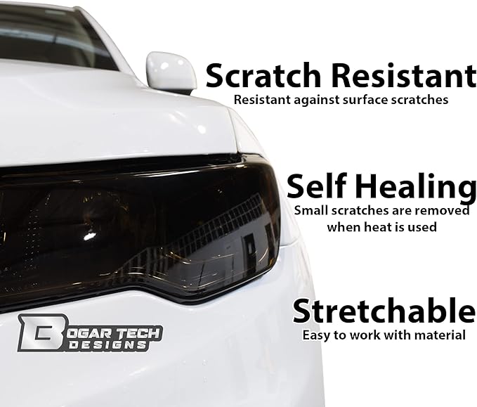 BOGAR TECH DESIGNS Full Headlight Taillight Tint Kit Compatible with Cadillac XT5 2017-2025, Dark Smoke