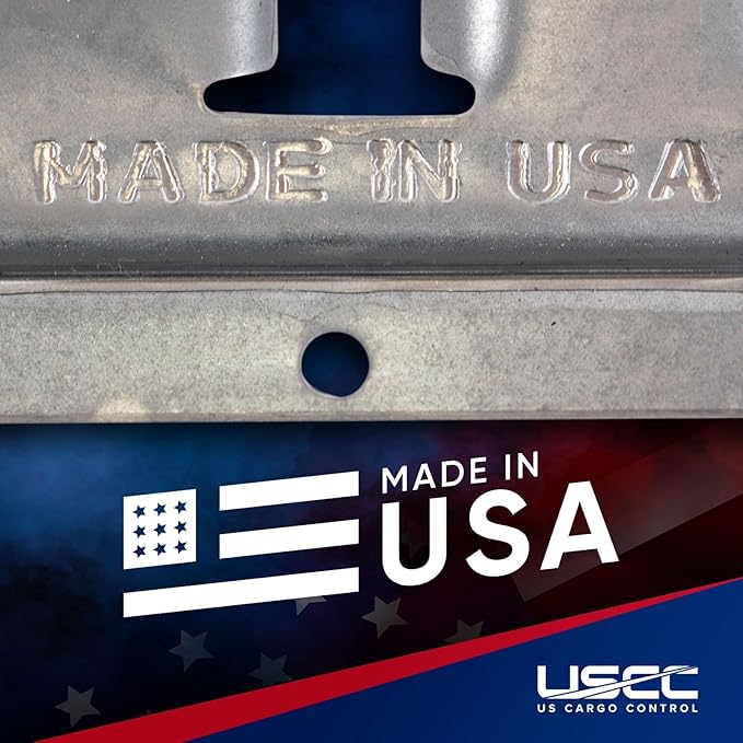 US Cargo Control E Track, Made in USA, 12 Gauge Steel 5 FT Galvanized E Track Rail, Horizontal ETrack Rails for Trailers, Garages, Cargo Vans, 6,000 Pounds Break Strength Per E-Track Slot