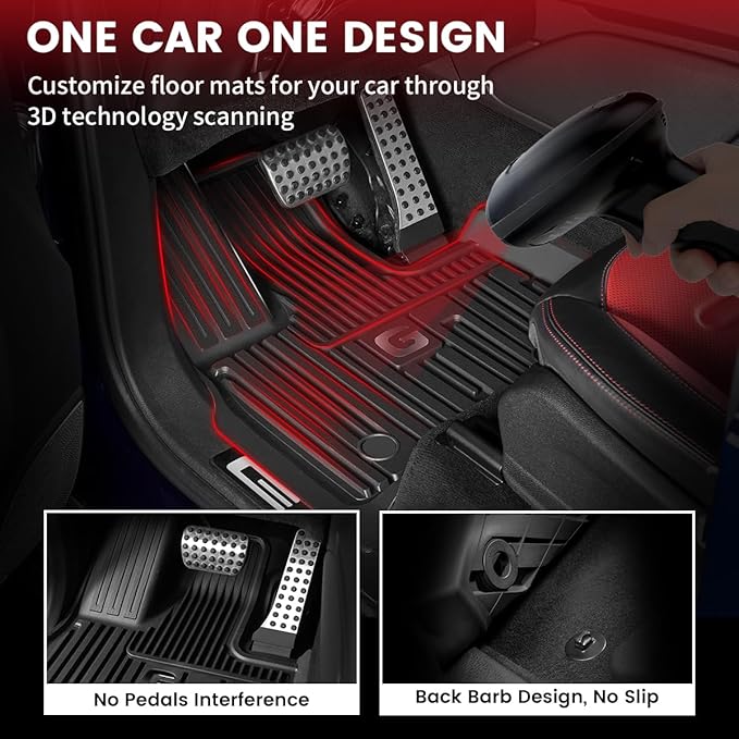 LASFIT Floor Mats & Trunk Mat for Mercedes Benz G Class 2026 2025 2024 2023 2022-2019 G550 / G580 / G63 AMG SUV, All Weather TPE Custom Fit Car Mats for G Class, 1st & 2nd Row Floor Liners & Cargo Mat