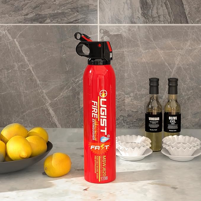 Small Portable Fire Extinguisher for Home and Kitchen, 21oz Each, 1-Pack, Water-Based Fire Extinguishers for Quick Emergency Response, Prevent Re-Ignition, Ideal for Vehicle and Camping, MSJ620