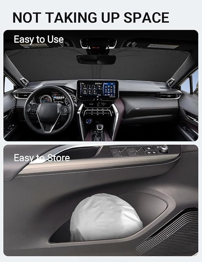 Proadsy for Toyota Venza 2021-2024 2025 Windshield Sun Shade 4-Layer Foldable Front Sunshade Protector Sun Visor Blocks UV Rays Keep Car Cooler