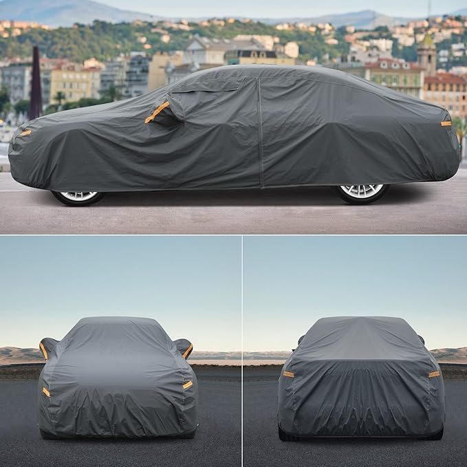 16 Layers Car Cover for Sports Coupe Small Car Waterproof All Weather, Universal Fit Mazda Miata/MX-5, BMW Z3, Honda S2000, Chrysler Crossfire, Saturn Sky, Pontiac Solstice etc.