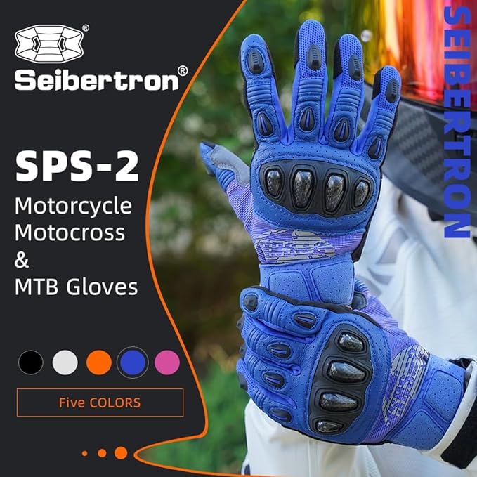 Seibertron SPS Series Touchscreen Motorcycle Motocross BMX ATV MTB Bicycle Cycling Full or Half Finger Gloves Adult and Youth