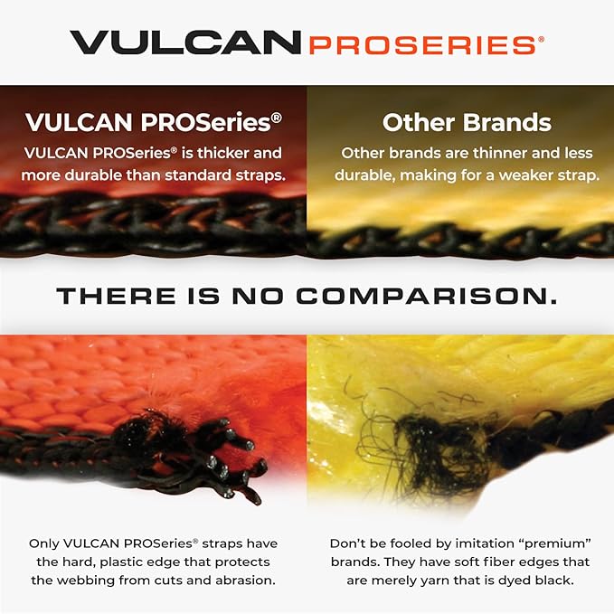 VULCAN Car Tie Down with Snap Hook - Adjustable Loop - 4 Pack - PROSeries - 3,300 Pound Safe Working Load