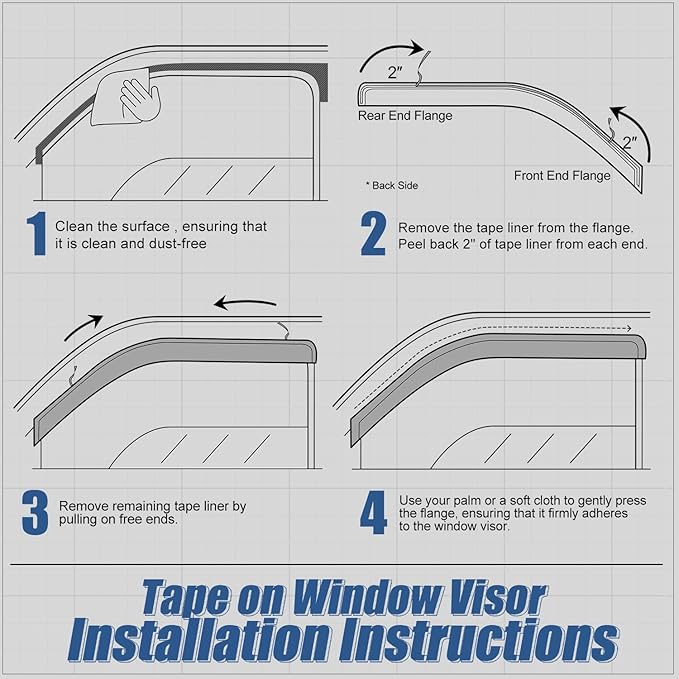 Auto Dynasty Set of 4 Carbon Fiber Pattern Window Visors Compatible with 2001-2012 Ford Escape Mazda Tribute Mercury Mariner, Tape-On Rain Guards Shield Vent Shade Deflector Glossy Black