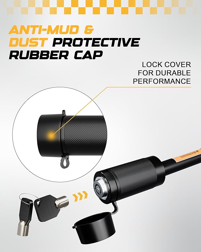 RETRUE Trailer Hitch Locks, 5/8" Locking Hitch Pin for 2" and 2 1/2" Receiver Class III IV Hitch, Tow Hitch Pin Lock Dia 3-1/2” Long Pin with O-Rings Weatherproof Caps for Trailer Truck Car Boat