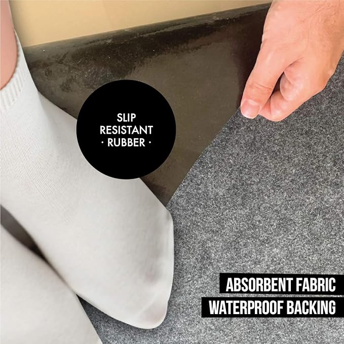 Large Garage Floor Mat, 2 Rolls (7.4’ x 8.4’ Each), Heavy Duty Waterproof Protector, Non-Slip Rubber Backing for Cars, Vehicles, Basements, and Home Gym