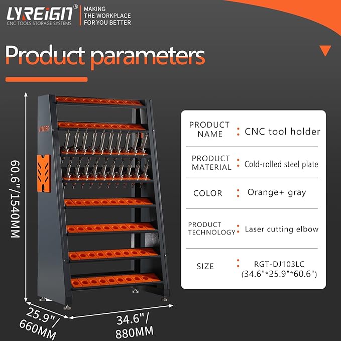 BT50 CNC Tool Rack, CAT50 8-Row Large Capacity CNC Tools Holder Cart, Mechanics CNC Tool Holder Station, CNC Tool Holder Keeper Suitable for All Capto Series