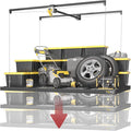 Garage Ceiling Storage Racks – 4x8 FT Overhead Garage Storage Rack with Safety Lock, Heavy-Duty Ceiling Mounted Lift System and Storage Organizer, Ideal for Maximizing Overhead Space, 325 lbs Capacity