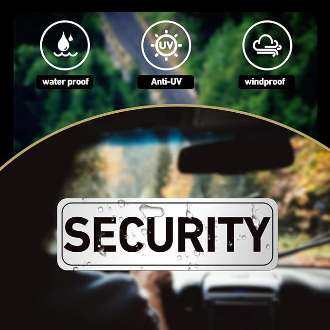 2 Pcs Security Officers Magnetic Signs Heavy Duty Reflective Security Sign Magnet Waterproof Magnetic Decals for Vehicles Cars Truck Rover Patrol 18 x 6 Inch White with Black Border