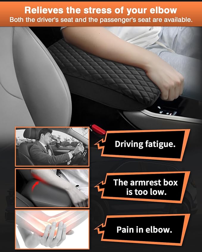 Shademax Center Console Cover for Honda Accord 2026 2025 2024 2023 Armrest Cover Cushion Pad for Honda Accord Accessories Middle Console Cover Armrest Protector Console Lids PU Leather Anti-Scratch