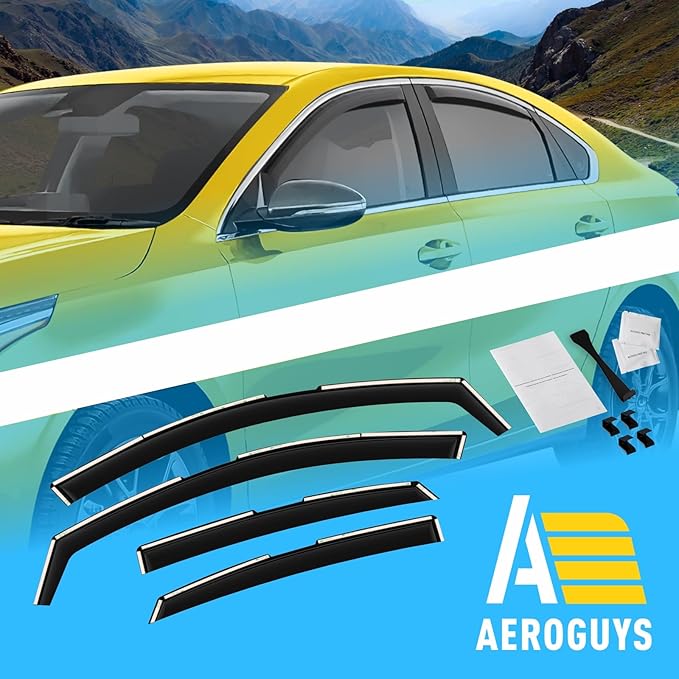 Extra Durable Window Deflectors in-Channel Window Visors Rain Guards Fit for Kia Forte 2019-2025, Sun Visors, Wind Vent for Shades, Exterior Car Accessories - 4pcs. AG0769