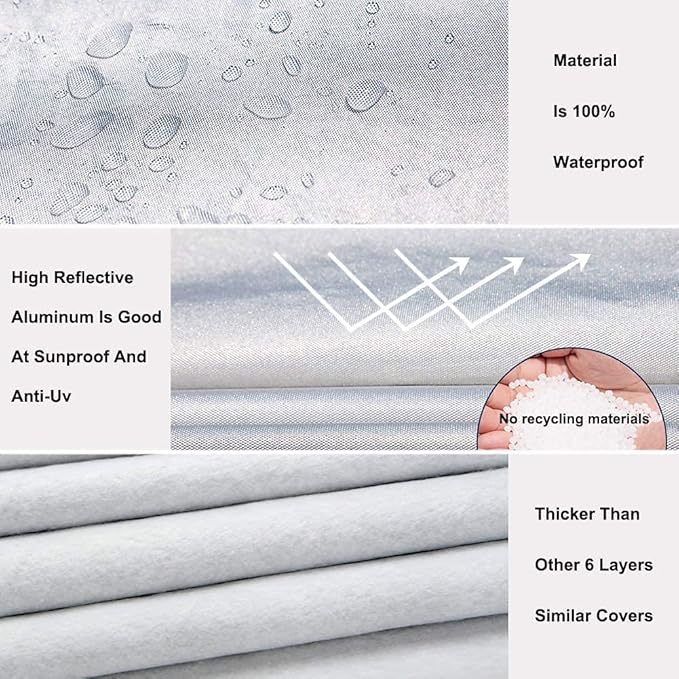 Kayme 6 Layers SUV Car Cover Custom Fit for BMW X5 (2007-2025) Waterproof All Weather for Automobiles, Outdoor Full Cover Rain Sun UV Protection.Silver