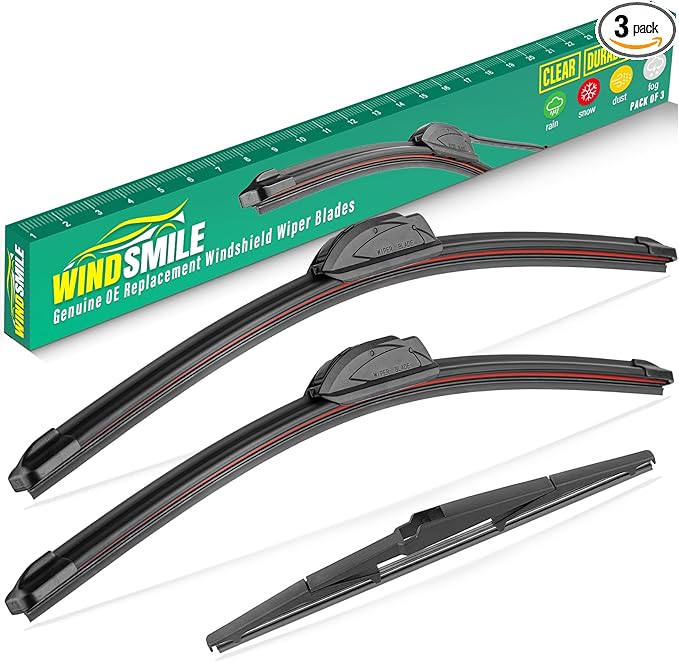 24" 18" 14" Windshield Wiper Blades Replacement for Hyundai Santa Fe 2007 2008 2009 2010 2011 2012 Premium All Weather Front Rear Wipers Set - OEM Quality (Pack of 3)