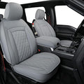 LUCKYMAN CLUB F150 Faux Leather Seat Covers Fit for 2015-2025 F150 and 2017-2025 F250 F350 F450 Pickup Trucks(Full Set, Gray)