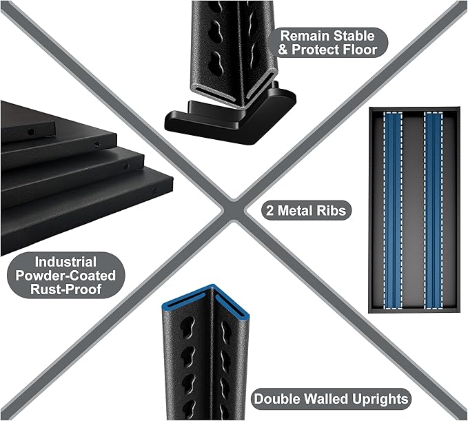 48" W Garage Shelving Heavy Duty, 1650LBS Loads Adjustable Garage Storage Shelves,3-Tier Metal Storage Racks and Shelving Units, Utility Rack Shelves,48" W x 18" D x 39" H,Yellow