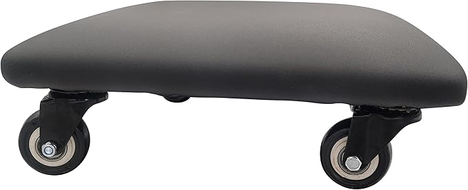 Roller Seat 360 Degree Rotating Low Stool with Wheel Chair PU Leather Universal Swivel Wheels Stool for Home Office Fitness and Garage (Square Black)