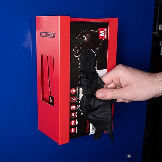OEMTOOLS 23123 Red Magnetic Glove Dispenser, Disposable Gloves Box Holder, Magnetic Glove Box Holder for Wall Mount