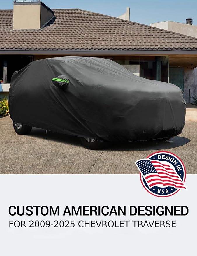 Proadsy 6 Layers SUV Car Cover Custom Fit for Chevrolet Chevy Traverse 2009-2024 2025 LT/LS/RS/Premier/High Country Windproof All Weather Waterproof Sun Rain UV Dust Snow Protection Outdoor Covers