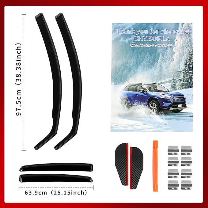 in Channel Rain Guards Fits for Honda Civic 2016-2021 Sedan 4-Door, Durable Window Visors Wind Deflector Vent Shade Shields, 2017 2018 2019 2020 2021-4PCS