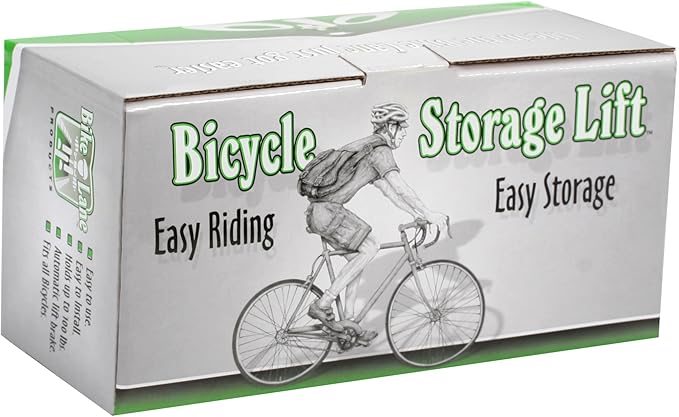 Bike Hanger - Overhead Pulley System with 100lbs Capacity for Bicycles and Ladders - Secure Garage Ceiling Storage by Rad Sportz, Green