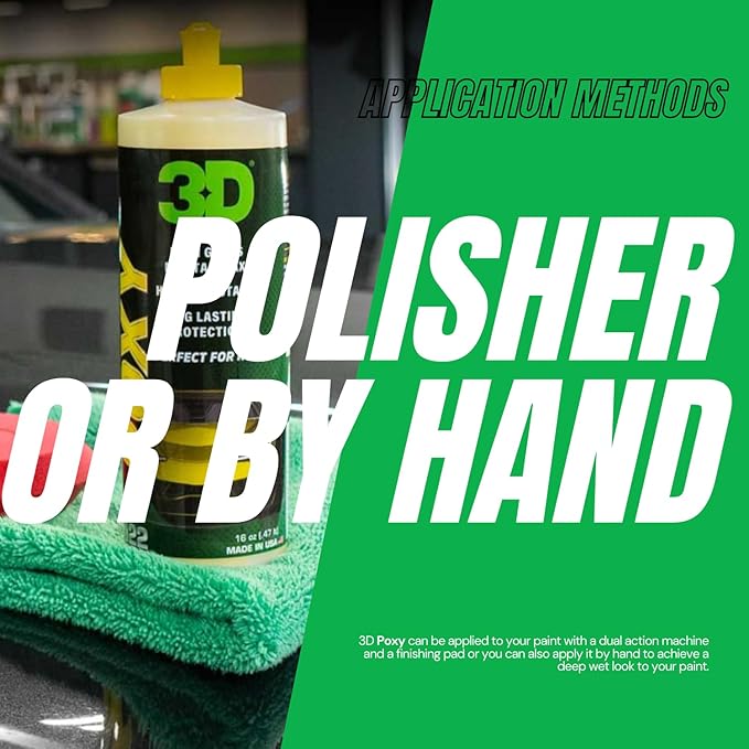3D POXY Montan Wax Sealant – Long Lasting Hybrid Car Wax for High Gloss Finish & Paint Protection | Non-Staining Formula | Easy to Apply | Made in USA | 32 oz