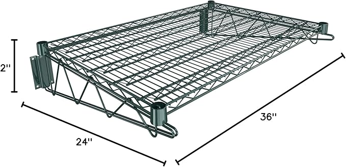 24" x 36" Green Epoxy Wire Wall Mount Shelf