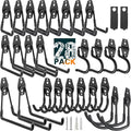 28 Pack Heavy Duty Garage Hooks, Utility Wall Mounted Storage System, with Anti-Slip Coating Hanger, for Hanging Power and Garden Tools, Ladders, Bikes, Ropes and Bulk Items