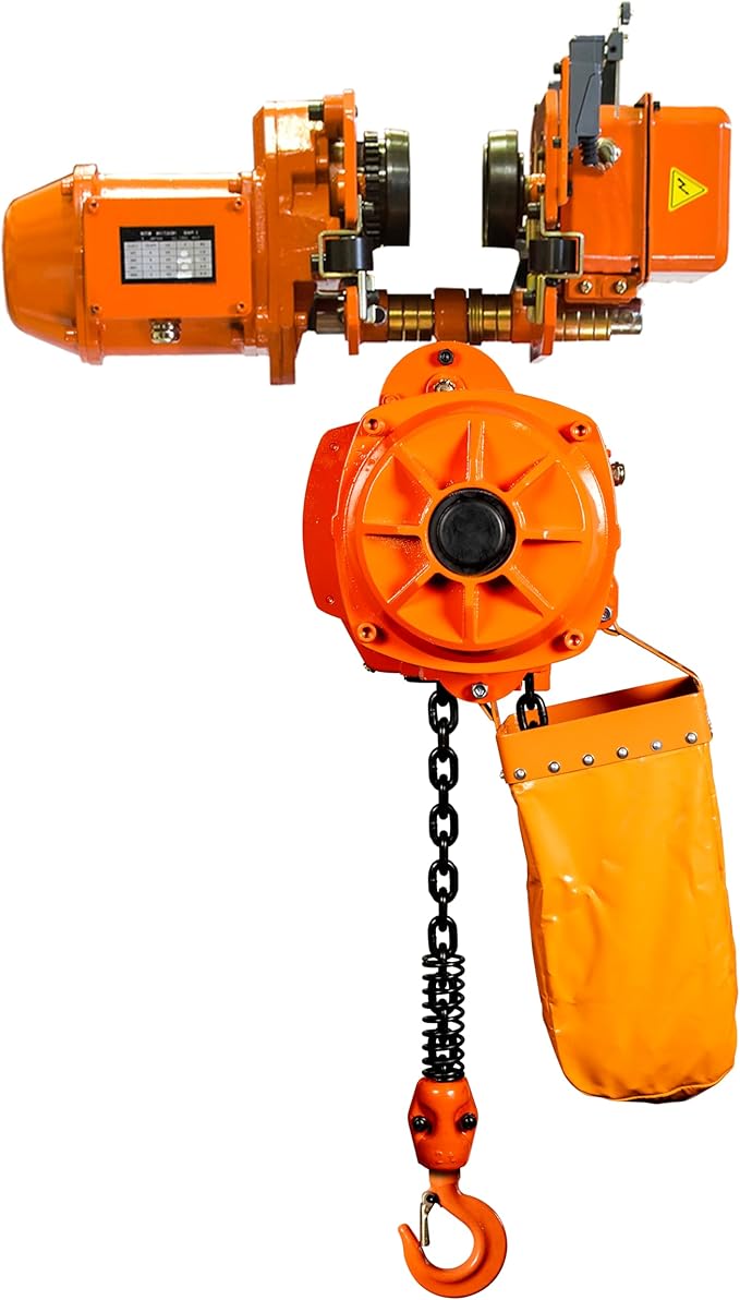 Prowinch 3 Ton Electric Chain Hoist Power Trolley 1 Speed 30 ft. G100 Chain M4/H3 220~240/460V Heavy-Duty Engine Hoist for Warehouse, Factory & Industrial Lifting