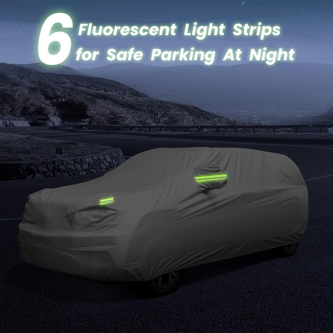 SUV Waterproof Car Covers for Automobiles All Weather Season UV Protection Snowproof Outdoor Full Cover Universal Fit SUV Up to 190’’