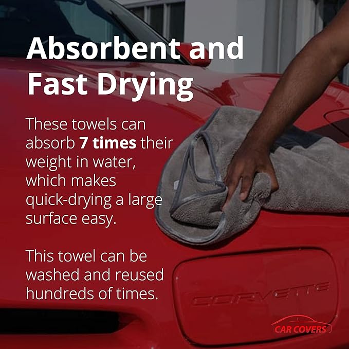 Microfiber Towels for Cars – Ultra-Absorbent Car Drying Towels, Scratch-Free and Lint-Free, High Absorbency Microfiber Cleaning Cloths, Ideal Detailing Products, 36" x 25" - 2 Pack