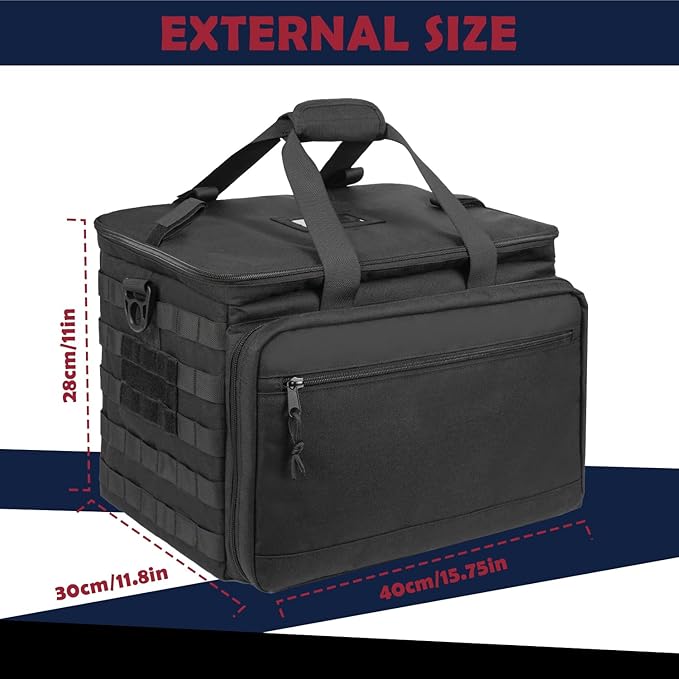 Patrol Bag Law Enforcement, Police Gear Car Front Seat Vehicle Organizer Bags with MOLLE System (Black)