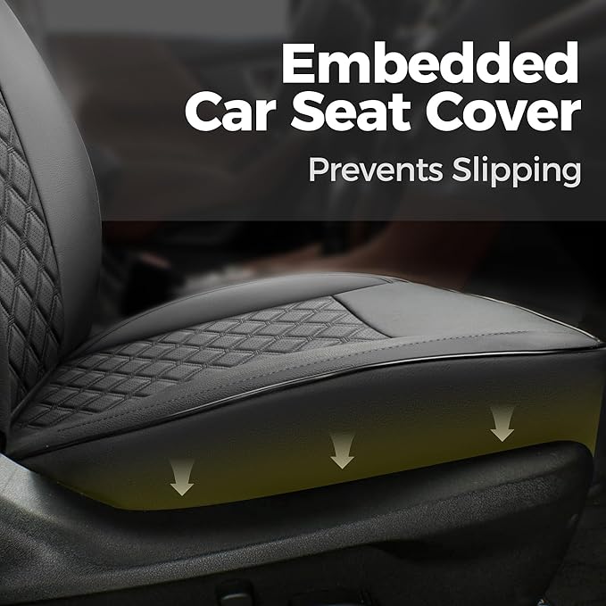 GIANT PANDA Customized Full Set Car Seat Covers Fit 2019 2020 2021 2022 2023 Ford Ranger SuperCrew(XLT,Lariat), 2021-2023 SuperCrew XL，Black