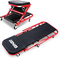 ‎DNA MOTORING TOOLS-00186 40 Inches 2 IN 1 Rolling Folding Car Creeper/Seat, 6 Pcs 2" Casters, 150kg Weight Capacity, Red