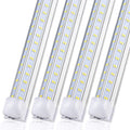4 Pack 4FT LED Shop Light Fixture, 72W 9500LM 5000K, Daylight White, 4 Row V Shape, Clear Cover, Hight Output, Linkable Shop Lights, T8 LED Tube Lights, 4 LED shop lights for garage 4 foot with plug