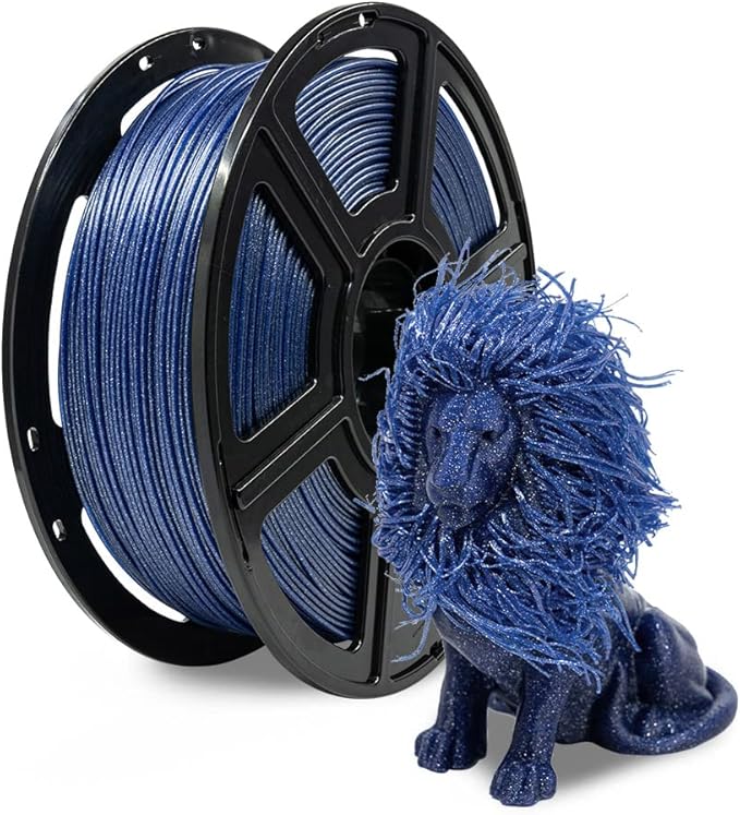 FLASHFORGE PLA Filament 1.75mm Galaxy Blue, 3D Printer Filament with Silver Glitter 1kg (2.2lbs) Spool, Dimensional Accuracy +/- 0.02mm, Shimmering 3D Printing Filament for Unique Finish