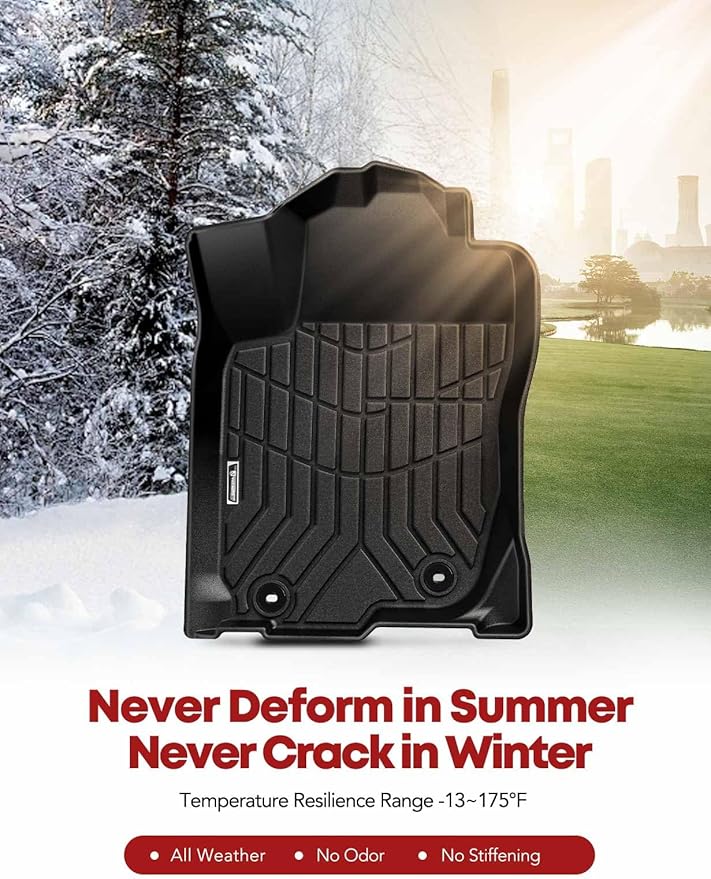 YHTAUTO Floor Mats Fit 2013-2018 Toyota RAV4(Not Fit Hybrid or Prime), TPE All Weather Car Mats Waterproof Anti-Slip Odorless Floor Liner, Interior Car Accessories Front & 2nd Row Liner