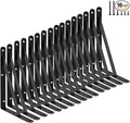 16 Pack L8 x H 6" Black Heavy Duty Shelf Brackets with Screws Metal Shelf Brackets Shelf Support Angle Brackets for Shelves L Brackets Heavy Duty Floating Shelf