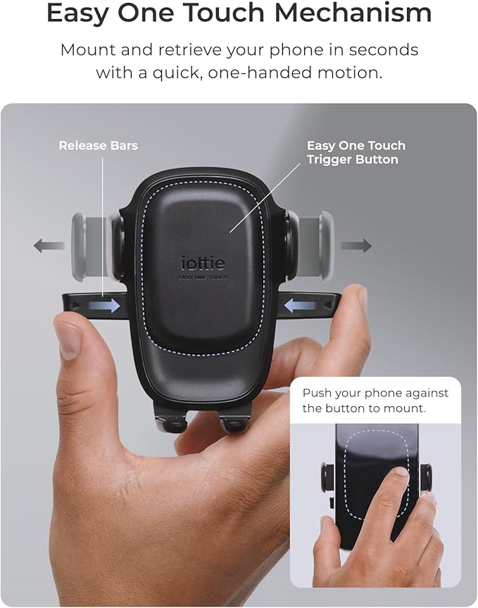 iOttie Easy One Touch Advanced Phone Mount for Tesla Model 3 and Model Y Screens - Universal Cell Phone Holder for iPhone, Google, Samsung, Moto, LG, and All Other Smartphones Black