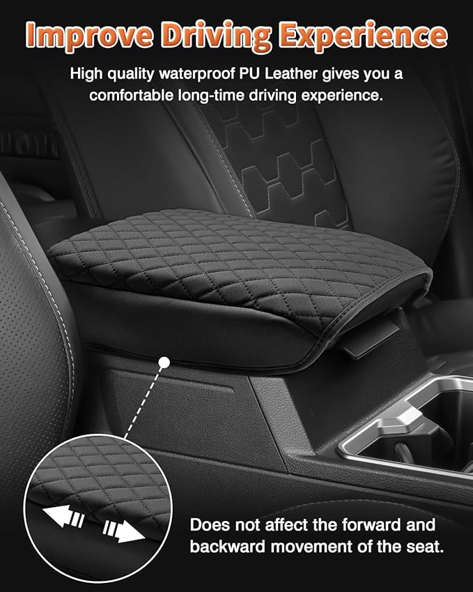 Shademax Custom for 2026 2025 Toyota 4Runner Center Console Cover Armrest Cover for 4Runner Accessories 2025 Arm Rest Cushion Pad Leather Middle Console Cover Armrest Seat Box Protector Anti-Scratch