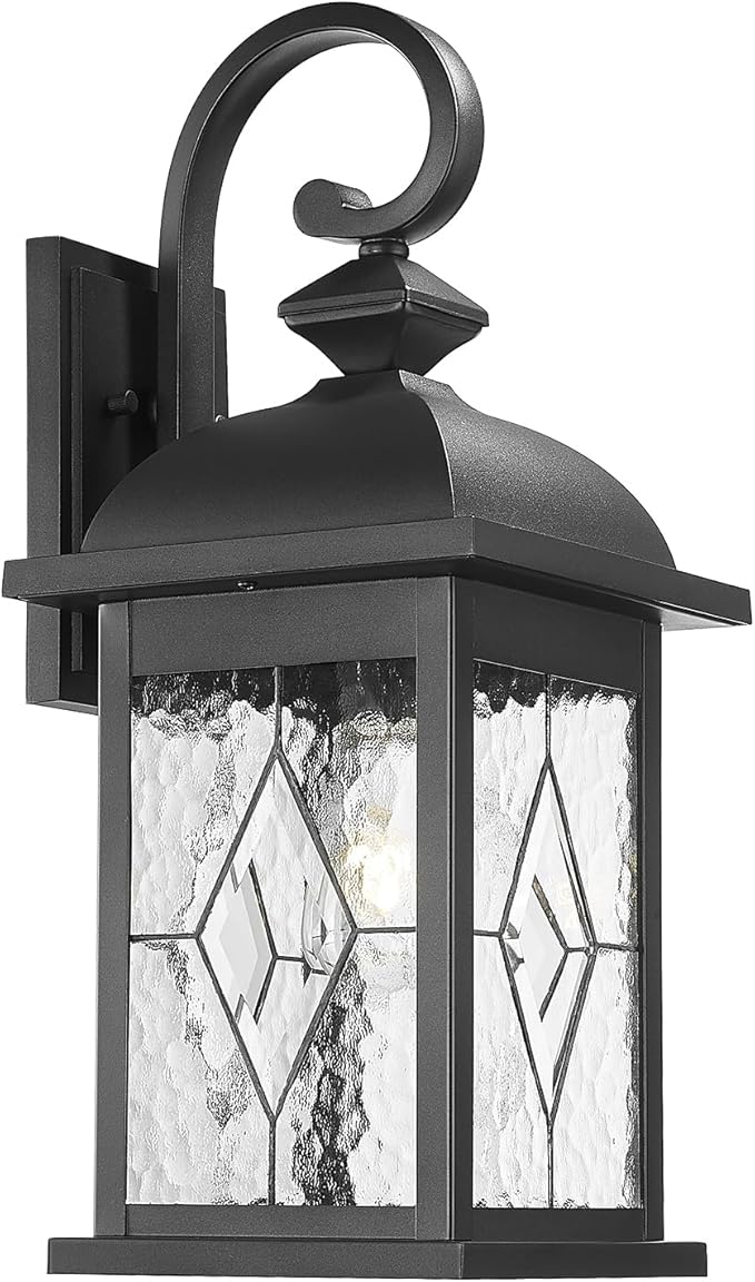 FEMILA 21" Large Exterior Wall Light Fixtures, Anti-Rust Waterproof Outdoor Wall Lantern Porch Lights for Entryway, Patio, Garage, Doorway, Matte Black, 4FD54B2 BK-SD