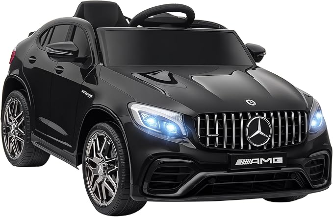 Aosom 12V Toddler Ride On Car with Remote Control, Mercedes Benz AMG GLC63S Coupe, Electric Car with 2 Speed, MP3 Player, Light, Horn, Songs, Suspension, Black